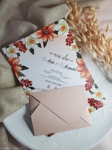 detaliu invitatie impaturita si despaturita