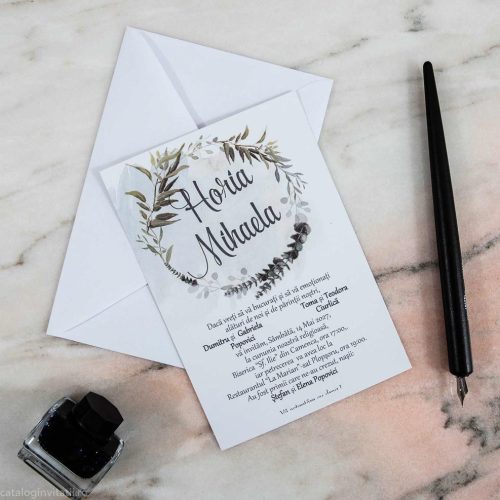 detaliu vedere laterala invitatie si plicul acesteia