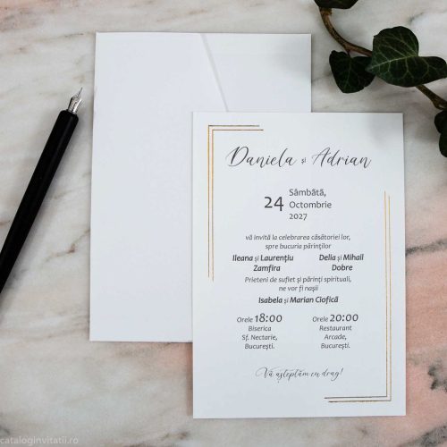 detaliu invitatie si plic plan departat